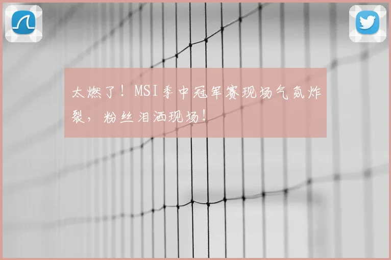 太燃了！MSI季中冠军赛现场气氛炸裂，粉丝泪洒现场！